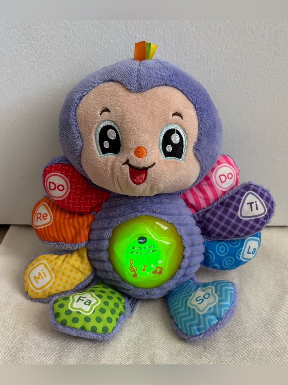 VTech Snug-a-Bug Musical Critter Plush Baby Toy Lights Sounds WORKS